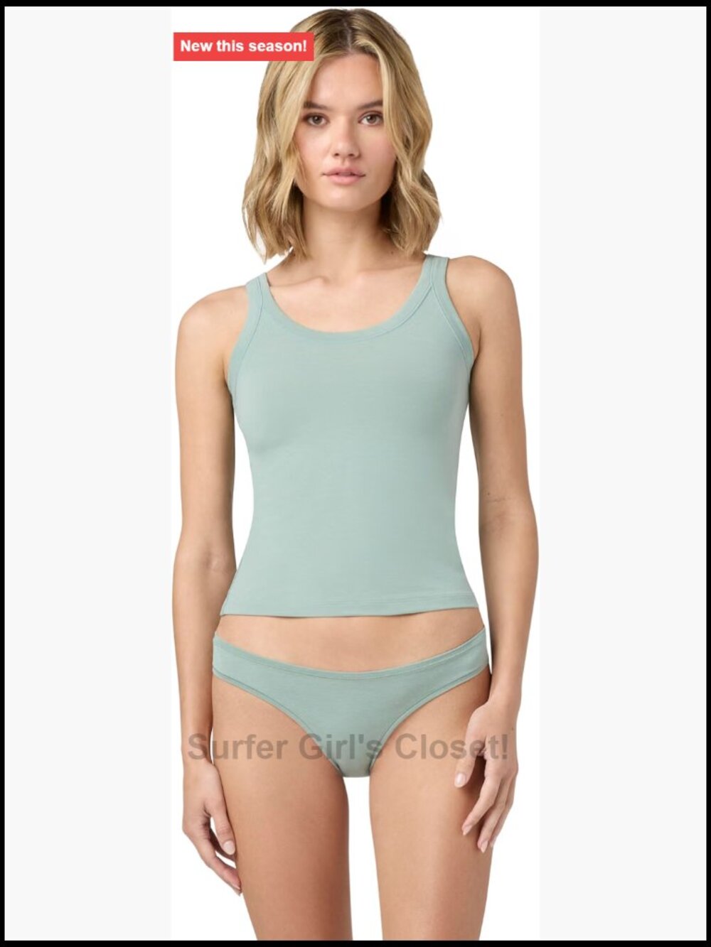 Cotton Blend Cami Tank Top - Fitted Sleeveless